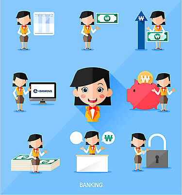 캐릭터 여자 포즈 지폐 돈 일러스트 모바일 자물쇠 종류 사람 여러명 금융 세트 웹 저축 저금통 플랫 은행 보안 통장 엘리먼트 인터넷뱅킹 여자만 국내일러스트 일러캐릭터 AI파일 다수 인터넷 안전 경제 재산 파일형식 벡터