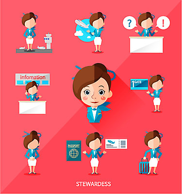 직업 캐릭터 여자 포즈 일러스트 모바일 안내 직업캐릭터 종류 설명 사람 여러명 세트 캐리어 웹 티켓 플랫 승무원 여권 엘리먼트 여자만 국내일러스트 일러캐릭터 AI파일 다수 인터넷 모션 여행가방 파일형식 벡터