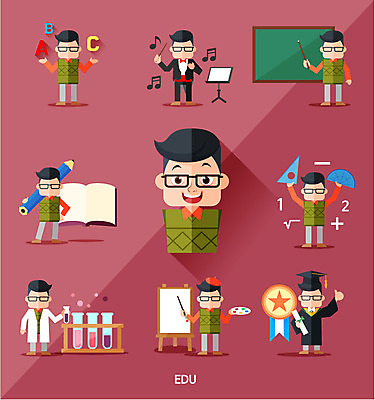 캐릭터 영어 교육 남자 음악 과학 포즈 일러스트 모바일 종류 미술 사람 여러명 한글 세트 웹 수학 수상_상을받음 플랫 엘리먼트 남자만 국내일러스트 일러캐릭터 AI파일 문자 다수 인터넷 교과목 문화예술 파일형식 벡터