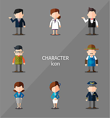 캐릭터 여자 남자 일러스트 모바일 사람 여러명 세트 웹 의사 비즈니스맨 비즈니스우먼 플랫 농부 서비스업 파일럿 승무원 엘리먼트 국내일러스트 일러캐릭터 AI파일 직업 산업 다수 인터넷 비즈니스 의료진 직장인 파일형식 벡터