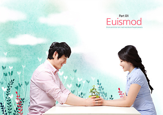 PSD 식물 템플릿 편집 표지디자인 북디자인 여자 남자 내지 화분 백그라운드 북커버 웃음 사람 앉기 동양인 팜플렛 상반신 성인 두명 옆모습 30대 한국인 하트 원예 장년만 성인만 이미지템플릿 모양 뷰포인트 모션 표정 인종 취미 장년 파일형식