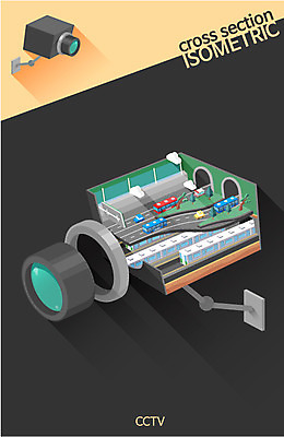 교통수단 일러스트 승용차 자동차 버스 사람없음 고속도로 터널 전철 분석 단면도 감시 감시카메라 아이소메트릭 크로스섹션 국내일러스트 AI파일 도로 길 육상교통 교통 컨셉 단면 대중교통 카메라 파일형식 벡터