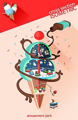 일러스트 아이스크림 사탕 여러명 초콜릿 놀이공원 분석 단면도 회전목마 아이소메트릭 범퍼카 아이스크림차 크로스섹션 국내일러스트 AI파일 다수 컨셉 단면 디저트 사람 테마파크 놀이기구 특수차량 아이스크림장사 파일형식 벡터