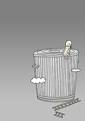 전신 PSD 구름 일러스트 사다리 상상 상상일러스트 한명 사람 앉기 슬픔 쓰레기통 눈물 국내일러스트 자연요소 1 감정 모션 도구 파일형식