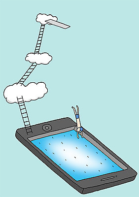 전신 PSD 구름 수영복 일러스트 사다리 상상 수영장 상상일러스트 한명 사람 스마트폰 다이빙 국내일러스트 자연요소 1 옷 핸드폰 스마트기기 수영 도구 수중스포츠 파일형식