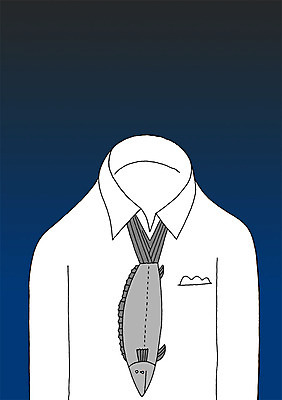 PSD 셔츠 일러스트 상상 넥타이 상상일러스트 어류 사람없음 슬픔 흰색 눈물 국내일러스트 잡화 감정 컬러 상의 수중동물 파일형식