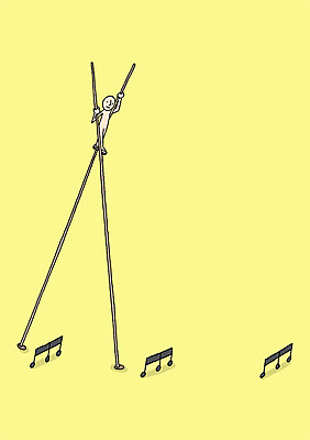 전신 PSD 기호 음악 음표 일러스트 상상 상상일러스트 한명 사람 걷기 막대기 국내일러스트 문자 1 모션 문화예술 파일형식