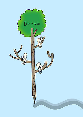 전신 PSD 나무 일러스트 상상 상상일러스트 사람 앉기 책 세명 독서 연필 꿈 나뭇가지 국내일러스트 식물 모션 학용품 필기구 파일형식