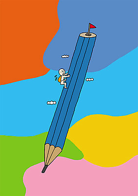 전신 PSD 구름 가방 일러스트 상상 상상일러스트 한명 사람 컬러풀 연필 깃발 오르기 국내일러스트 자연요소 1 잡화 컬러 모션 학용품 필기구 파일형식