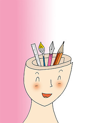 PSD 얼굴 일러스트 상상 문구용품 자 상상일러스트 한명 웃음 사람 연필 만년필 붓 국내일러스트 1 학용품 표정 신체부위 필기구 펜 오브젝트 파일형식