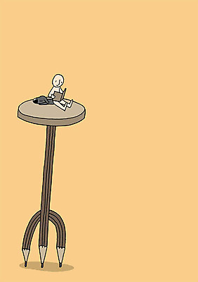 전신 PSD 의자 일러스트 상상 상상일러스트 한명 사람 앉기 책 독서 연필 국내일러스트 1 가구 모션 학용품 필기구 파일형식