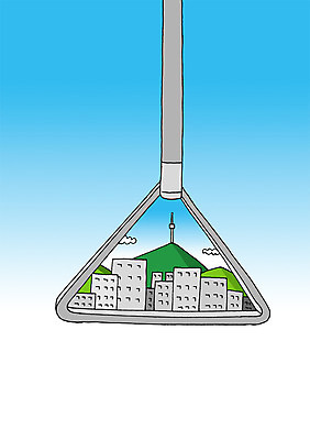 PSD 구름 일러스트 상상 산 상상일러스트 손잡이 풍경 빌딩 사람없음 건물 도시 남산타워 국내일러스트 자연요소 건축물 남산 파일형식