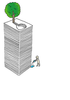 PSD 나무 식물 종이 일러스트 상상 한그루 상상일러스트 한명 사람 물 환경 물뿌리개 물주기 여러장 국내일러스트 자연요소 1 다수 모션 파일형식