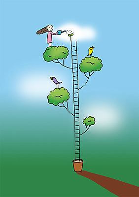 전신 PSD 나무 식물 구름 여자 화분 일러스트 사다리 상상 조류 상상일러스트 그림자 한명 서기 사람 새싹 물뿌리개 물주기 여자만 여자한명만 국내일러스트 자연요소 동물 1 모션 도구 파일형식