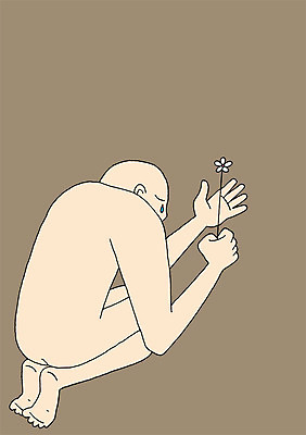 전신 PSD 식물 꽃 일러스트 상상 상상일러스트 한명 들기 사람 슬픔 눈물 국내일러스트 1 감정 모션 파일형식