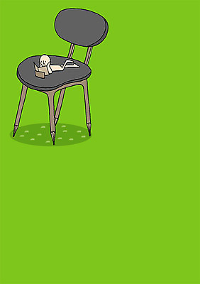 전신 PSD 엎드리기 의자 일러스트 상상 상상일러스트 한명 사람 책 독서 턱괴기 국내일러스트 1 가구 모션 파일형식