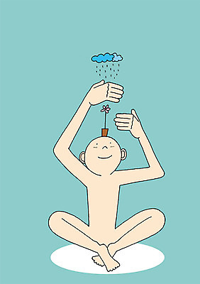 전신 PSD 식물 구름 꽃 화분 일러스트 상상 상상일러스트 한명 사람 앉기 비 국내일러스트 자연요소 1 모션 날씨 파일형식