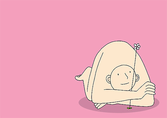 전신 PSD 식물 응시 꽃 엎드리기 일러스트 상상 상상일러스트 그림자 한명 사람 국내일러스트 1 시선 모션 파일형식