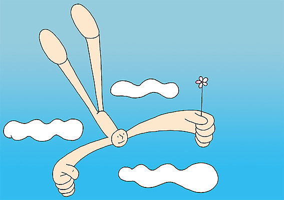 전신 PSD 식물 구름 꽃 한송이 일러스트 상상 하늘 상상일러스트 한명 들기 사람 비행 국내일러스트 자연요소 1 모션 송이 파일형식