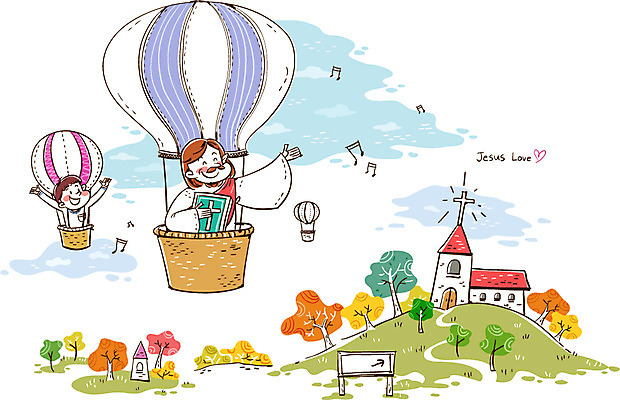 남자 행복 기독교 어린이 백그라운드 일러스트 사람 상반신 두명 교회 열기구 예수 남자만 소년만 국내일러스트 AI파일 감정 종교 항공교통 종교건축 건물 신_종교 어린이만 파일형식 벡터