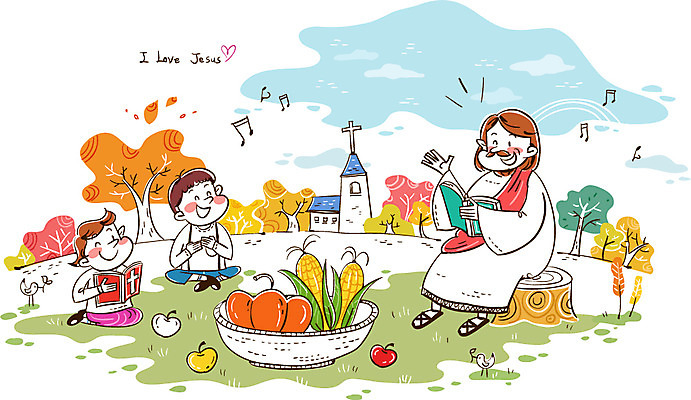 여자 남자 행복 기독교 어린이 백그라운드 일러스트 사람 앉기 세명 농작물 바구니 성경 예수 성경공부 국내일러스트 AI파일 감정 종교 농업 종교용품 모션 학습 신_종교 파일형식 벡터