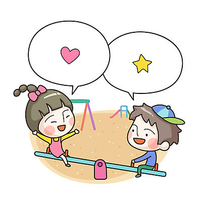 라이프스타일 여자 남자 어린이 말풍선 일러스트 사람 두명 표현 놀이기구 놀이터 시소 어린이만 국내일러스트 AI파일 놀이 생활 파일형식 벡터