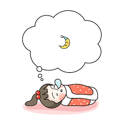 라이프스타일 여자 말풍선 일러스트 한명 사람 꿈 이불 표현 잠 여자만 여자한명만 국내일러스트 AI파일 1 침구 생활 파일형식 벡터