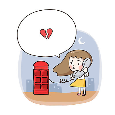 라이프스타일 여자 말풍선 일러스트 한명 사람 표현 이별 공중전화 수화기 여자만 여자한명만 국내일러스트 AI파일 1 컨셉 생활 전화기 파일형식 벡터