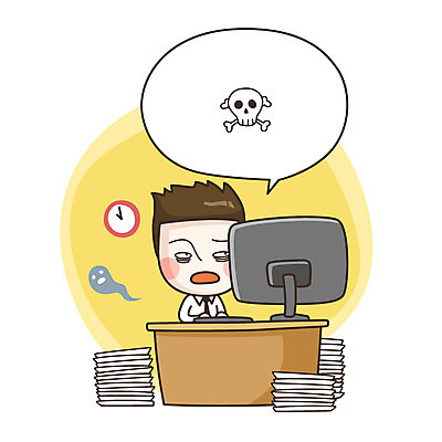 라이프스타일 남자 말풍선 일러스트 비즈니스 피곤 한명 사람 컴퓨터 표현 업무 직장인 야근 남자만 남자한명만 국내일러스트 AI파일 직업 1 컨셉 생활 전자제품 작업 파일형식 벡터