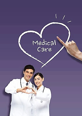 PSD 서양인 외국인 편집 편집이미지 여자 남자 포토일러 사람 손짓 타이포그라피 두명 치료 의사 하트 의사가운 디지털합성 이미지편집 모양 문자 의학 모션 인종 의료진 가운 파일형식