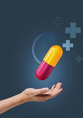 PSD 편집 편집이미지 포토일러 한명 타이포그라피 신체부위 치료 알약 약 디지털합성 이미지편집 문자 1 의학 사람 파일형식