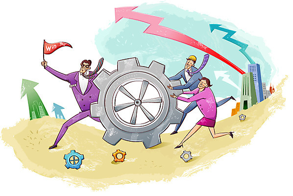 여자 남자 화살표 일러스트 회사 비즈니스 CEO 넥타이 함께함 사람 정장 빌딩 건물 세명 믿음 깃발 비즈니스맨 비즈니스우먼 작업실 목표 계획 사장 직원 톱니바퀴 노사화합 국내일러스트 AI파일 직업 건축물 잡화 옷 감정 컨셉 직장인 파일형식 벡터