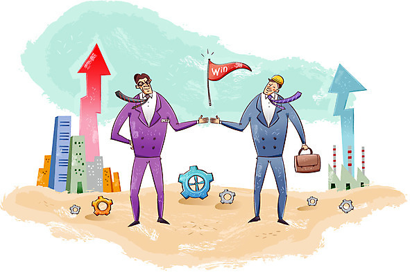 여자 남자 서류가방 일러스트 회사 비즈니스 CEO 넥타이 함께함 사람 정장 두명 믿음 깃발 작업 작업실 목표 계획 직원 톱니바퀴 노사화합 국내일러스트 AI파일 직업 잡화 옷 감정 컨셉 가방 파일형식 벡터