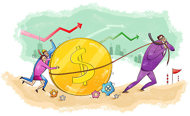 여자 남자 돈 일러스트 비즈니스 넥타이 협력 함께함 사람 정장 세명 믿음 달러 동전 성장 화폐기호 목표 계획 직원 톱니바퀴 화합 노사화합 국내일러스트 AI파일 기호 잡화 옷 감정 컨셉 재산 화폐 파일형식 벡터