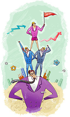 여자 남자 일러스트 CEO 협력 함께함 사람 정장 여러명 믿음 성장 깃발 목표 계획 직원 노력 노사화합 국내일러스트 AI파일 직업 옷 감정 다수 컨셉 비즈니스 파일형식 벡터