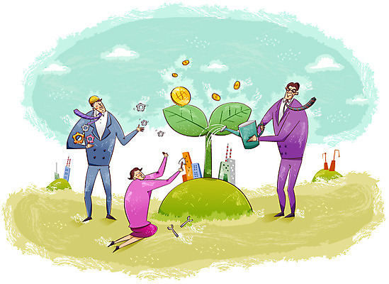 여자 남자 잎 일러스트 CEO 넥타이 함께함 사람 정장 초원 세명 새싹 믿음 물뿌리개 풀 목표 계획 직원 물주기 톱니바퀴 화합 노력 노사화합 국내일러스트 AI파일 식물 직업 잡화 옷 감정 컨셉 비즈니스 모션 파일형식 벡터