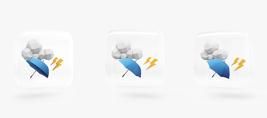 PSD 구름 아이콘 우산 날씨 사람없음 3D아이콘 번개 입체 날씨아이콘 편집3D 자연요소 3D 파일형식