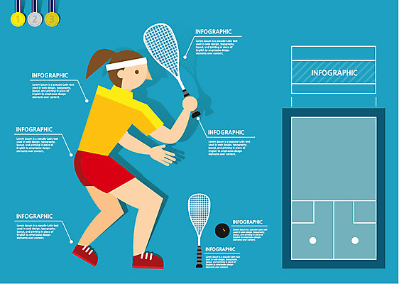 여자 스포츠 포즈 일러스트 통계 수치 그래프 운동선수 한명 사람 운동 자료 인포그래픽 스쿼시라켓 메달 분석 열정 아시안게임 스쿼시 스쿼시선수 여자만 여자한명만 국내일러스트 AI파일 1 감정 컨셉 건강 구기 라켓 상_상패 파일형식 벡터