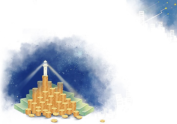 PSD 돈 일러스트 비즈니스 등대 사람없음 경제 빛 달러 동전 국내일러스트 재산 파일형식