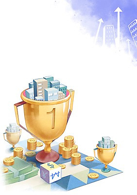 PSD 일러스트 비즈니스 빌딩 사람없음 경제 달러 동전 화폐기호 엔 상패 국내일러스트 기호 돈 건물 상_우승 화폐 파일형식