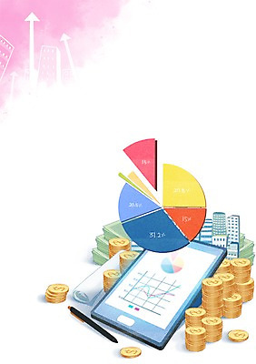 PSD 돈 일러스트 비즈니스 그래프 빌딩 사람없음 경제 태블릿 펜 달러 동전 원그래프 국내일러스트 건물 전자제품 스마트기기 필기구 재산 파일형식