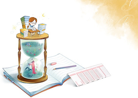 PSD 학생 여자 교육 교복 일러스트 한명 책 연필 공책 시험 모래시계 지우개 시험지 OMR카드 에듀 여자만 여자한명만 국내일러스트 1 옷 모래 시계 문구용품 학용품 사람 필기구 답안지 에듀케이션 파일형식