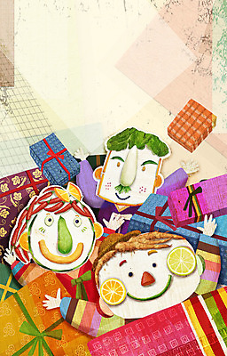 PSD 계절 여자 명절 남자 일러스트 선물 사람 세명 상자 쌓기 추석 가을풍경 농촌 표현 한복 추석선물 국내일러스트 한국전통 전통 기념일 모션 풍경 시골 전통의상 파일형식 명절선물 가을_계절