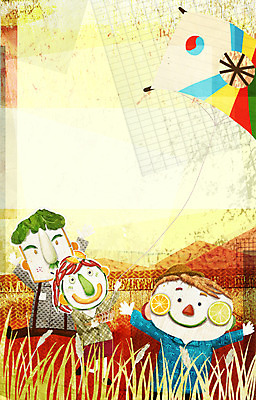 PSD 계절 여자 남자 일러스트 사람 세명 가을풍경 전통놀이 수확 농촌 표현 연날리기 국내일러스트 전통 농업 놀이 풍경 시골 파일형식 가을_계절