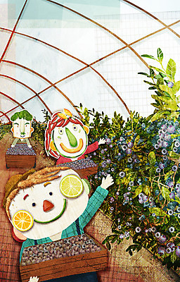 PSD 계절 여자 남자 과일 일러스트 사람 세명 농작물 상자 가을풍경 수확 농촌 표현 블루베리 비닐하우스 국내일러스트 농업 풍경 시골 파일형식 가을_계절