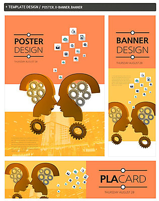 PSD 템플릿 배너 배너템플릿 가로배너 ZIP 포스터 세로배너 백그라운드 비즈니스 빌딩 사람없음 세트 픽토그램 머리 현수막 두뇌 뇌 톱니바퀴 건물 신체부위 가로 세로 파일형식