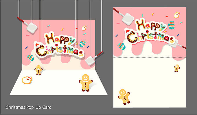 계절 크리스마스 겨울 일러스트 크리스마스카드 프레임 사람없음 쿠키 편지지 입체카드 국내일러스트 AI파일 카드프레임 기념일 디저트 카드_감사 편지 파일형식 벡터