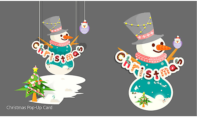 계절 크리스마스 겨울 일러스트 눈사람 크리스마스카드 프레임 사람없음 장식 크리스마스트리 편지지 입체카드 국내일러스트 AI파일 카드프레임 기념일 카드_감사 편지 파일형식 벡터