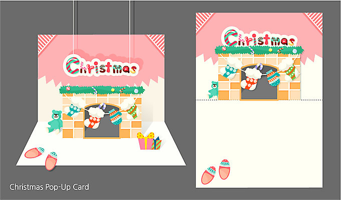 계절 크리스마스 겨울 일러스트 양말 크리스마스카드 프레임 선물 사람없음 편지지 벽난로 입체카드 국내일러스트 AI파일 카드프레임 기념일 카드_감사 편지 파일형식 벡터