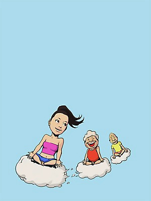 PSD 구름 라이프스타일 여자 노년 남자 포즈 일러스트 요가 사람 세명 실버라이프 운동 노인복지 노인만 성인만 국내일러스트 자연요소 웰빙 건강 성인 생활 복지 파일형식